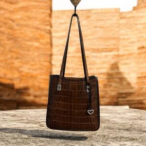 Brighton Brown Crocodile Pattern Tote Bag